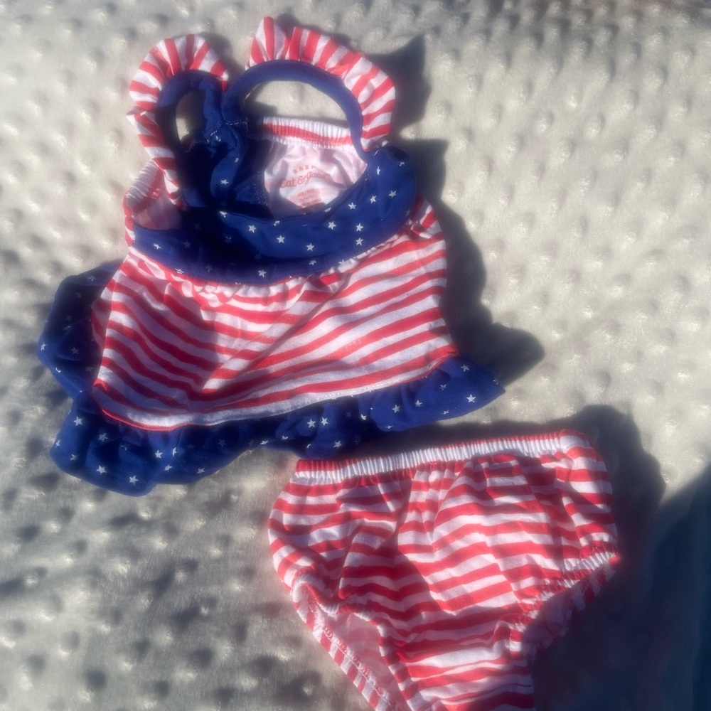 Cat & Jack Red and Blue Striped Kids Set